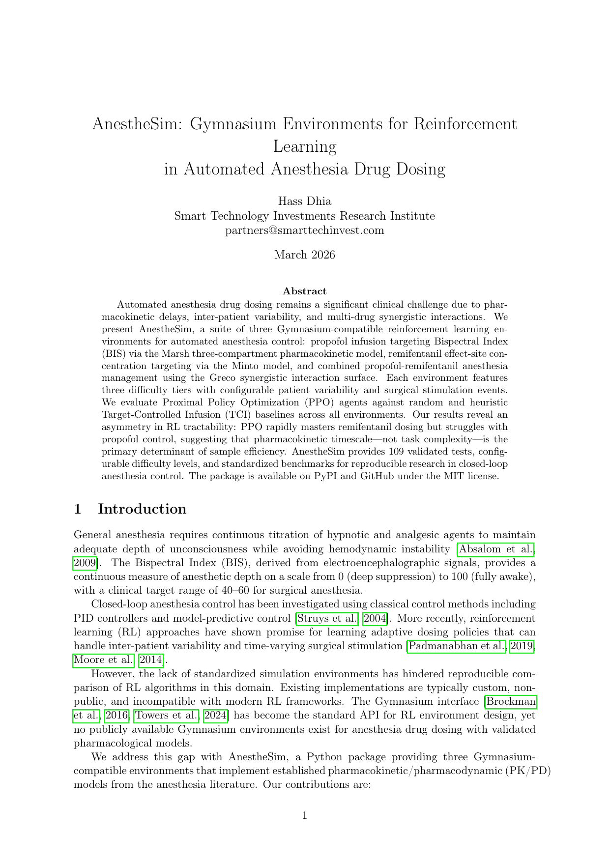 AnestheSim paper title page